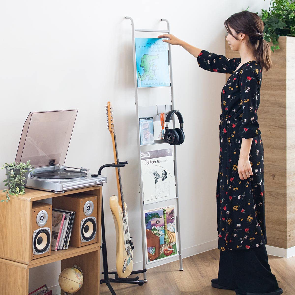 レコードラック Amazon｜収納ラック レコードラック　スリム　収納 スリム 収納 レコード ラック （ 配信機器・PA機器・レコーディング機器